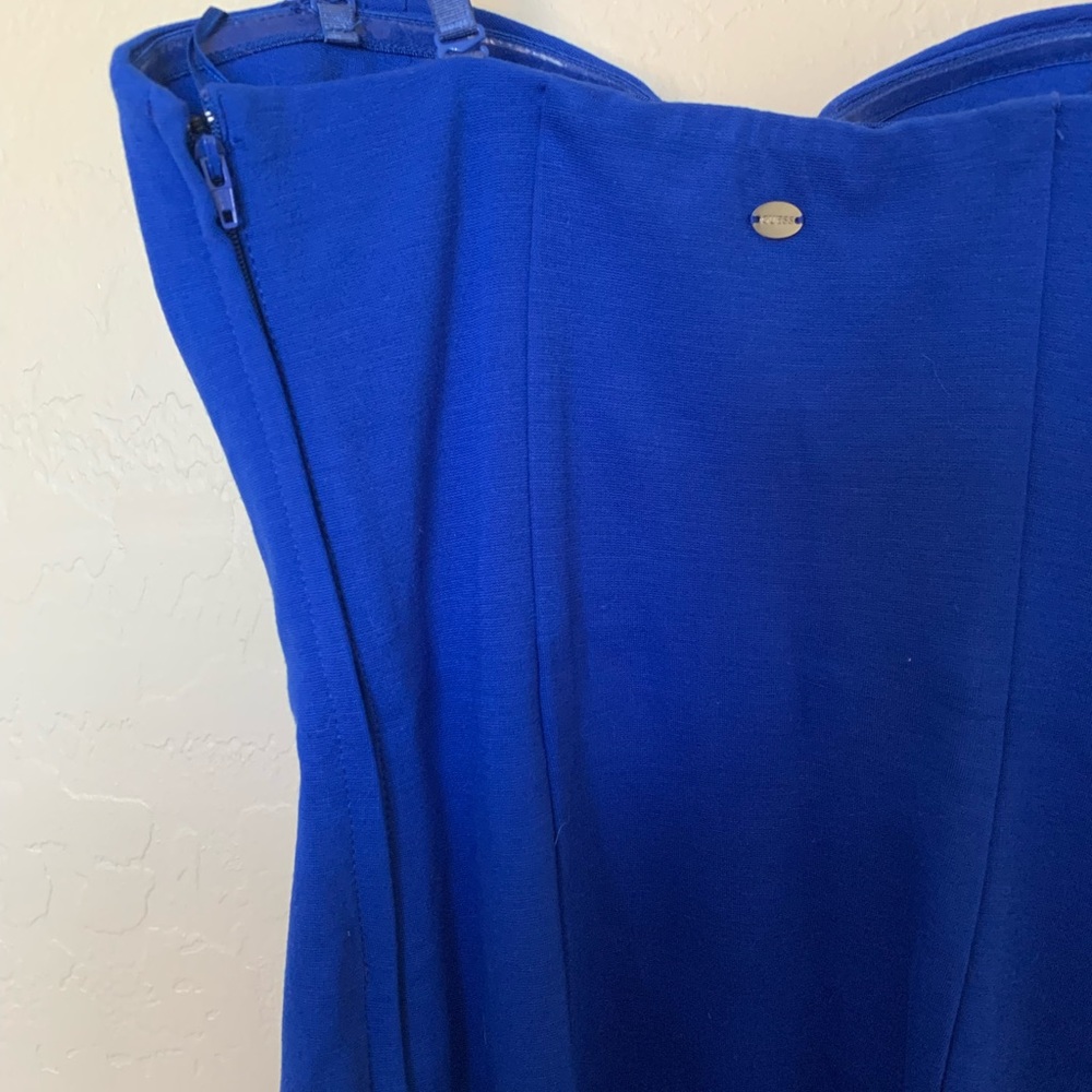 Guess Blue Strapless dress built in push up bra - Picture 6 of 8